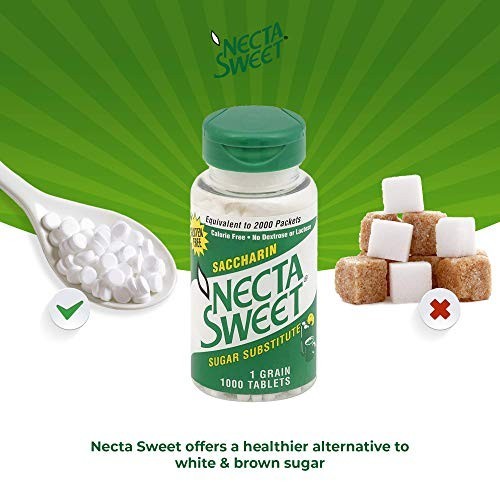Zero-Calorie Saccharin Tablets - Sugar Substitute, 1,000 Tablets, 3-Pack