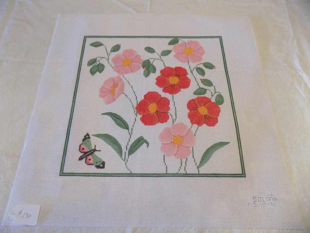 HAND PAINTED FLORAL PILLOW