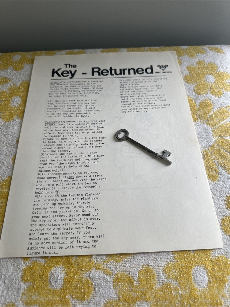 Vintage Magic Key Return Bill Wisch