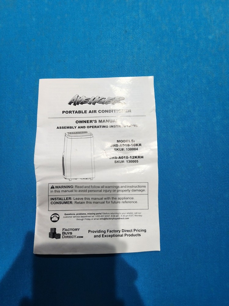 Avenger Air Conditioner Remote