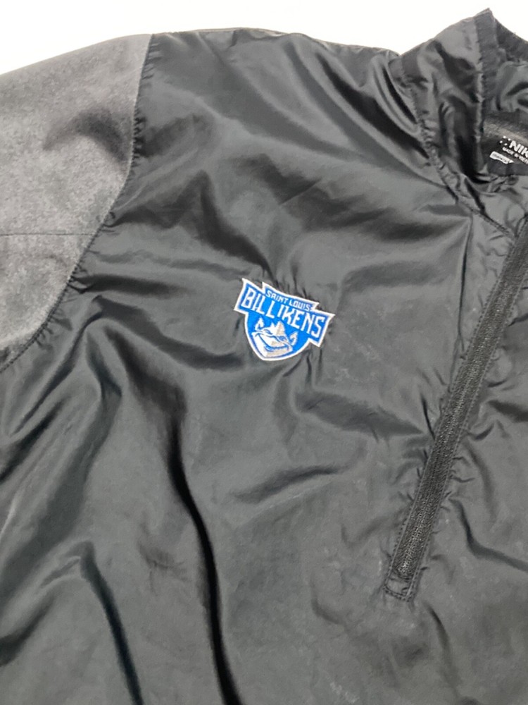 Billikens Nike Golf Wind Pullover size L Black 1/4 Zip Poly Pockets