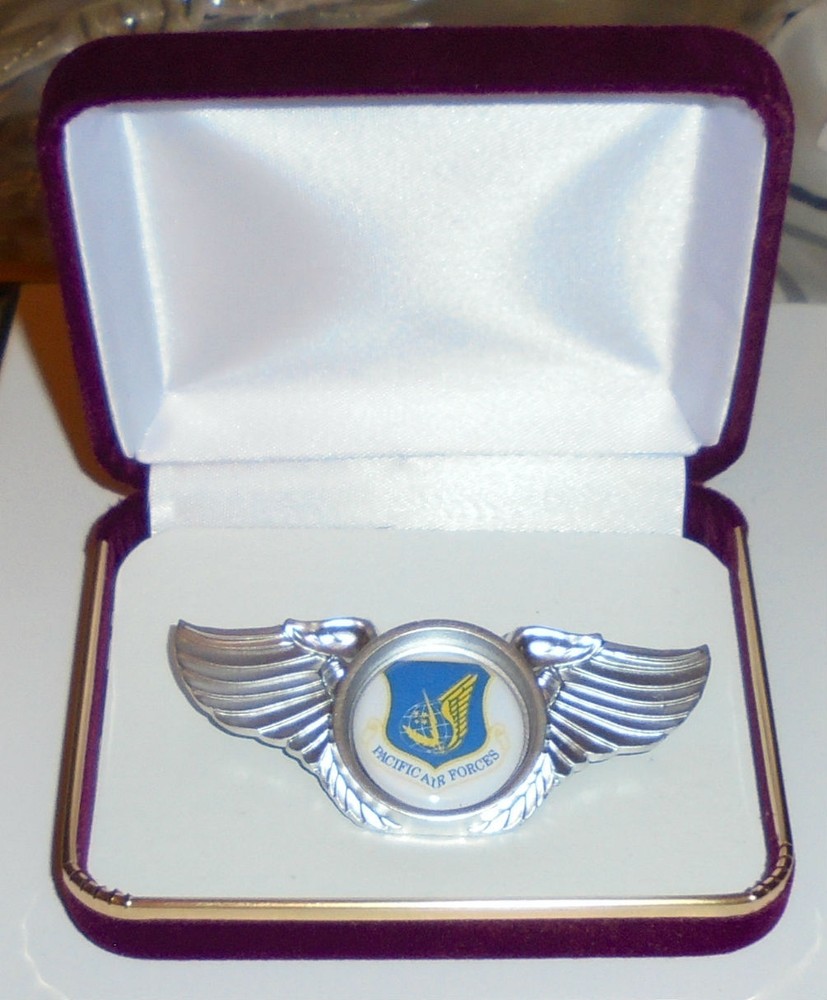 Pacific Air Force Combat Command Bomber Fighter Pilot Crew Wing Jacket Pin PACAF