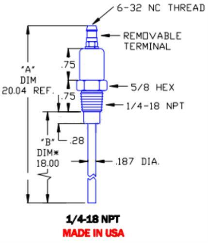 Flame Rod Replacement for Auburn FRS4 18, Crown CA437, Eclipse 13093-2 and Maxon