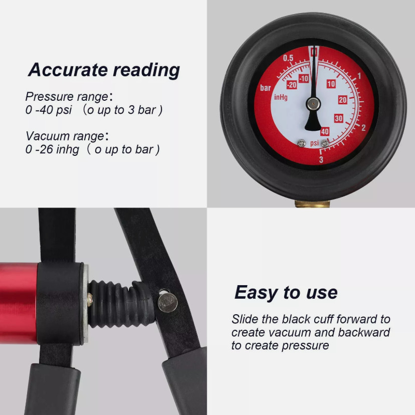 Hand Held Vacuum Pressure Pump Tester Set Brake Fluid Bleeder Bleeding Kit +Box