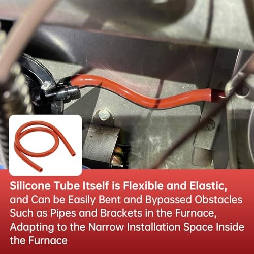 Furnace Pressure Switch Hose, 3/16" ID x 19" Pressure Switch Silicone Tubing,