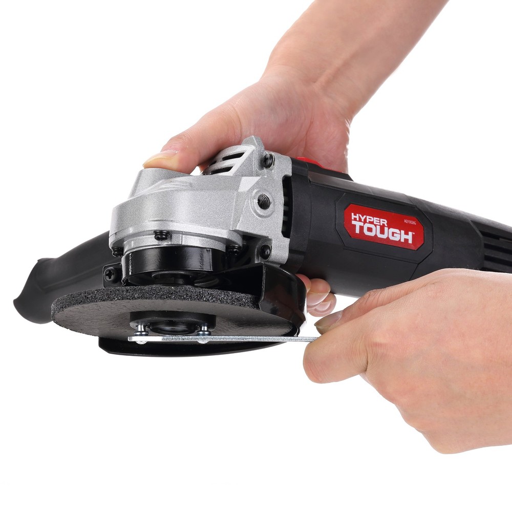 Hyper Tough 6 Amp Corded Angle Grinder with Handle, Adjustable Guard
