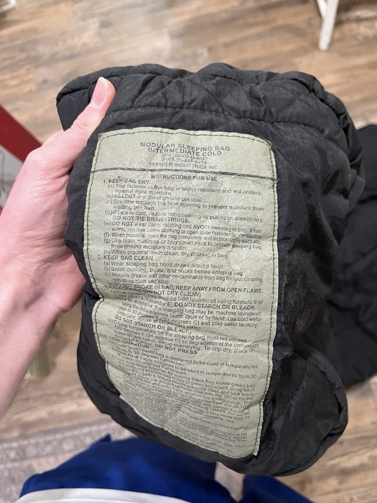 USGI Military Intermediate Cold Weather Modular Black Sleeping Bag