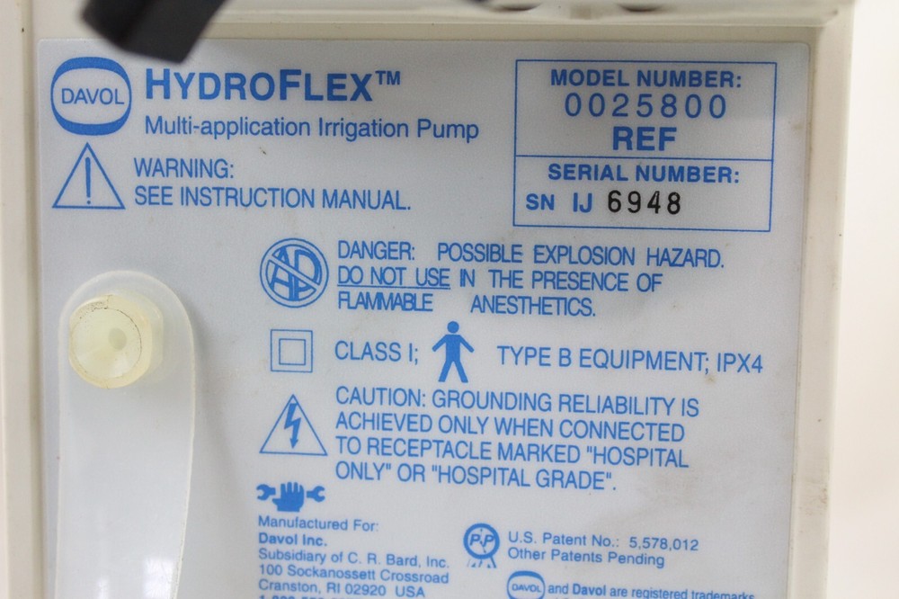 Davol Bard Hydroflex Hydro Flex Multi Application Irrigation Pump 0025800