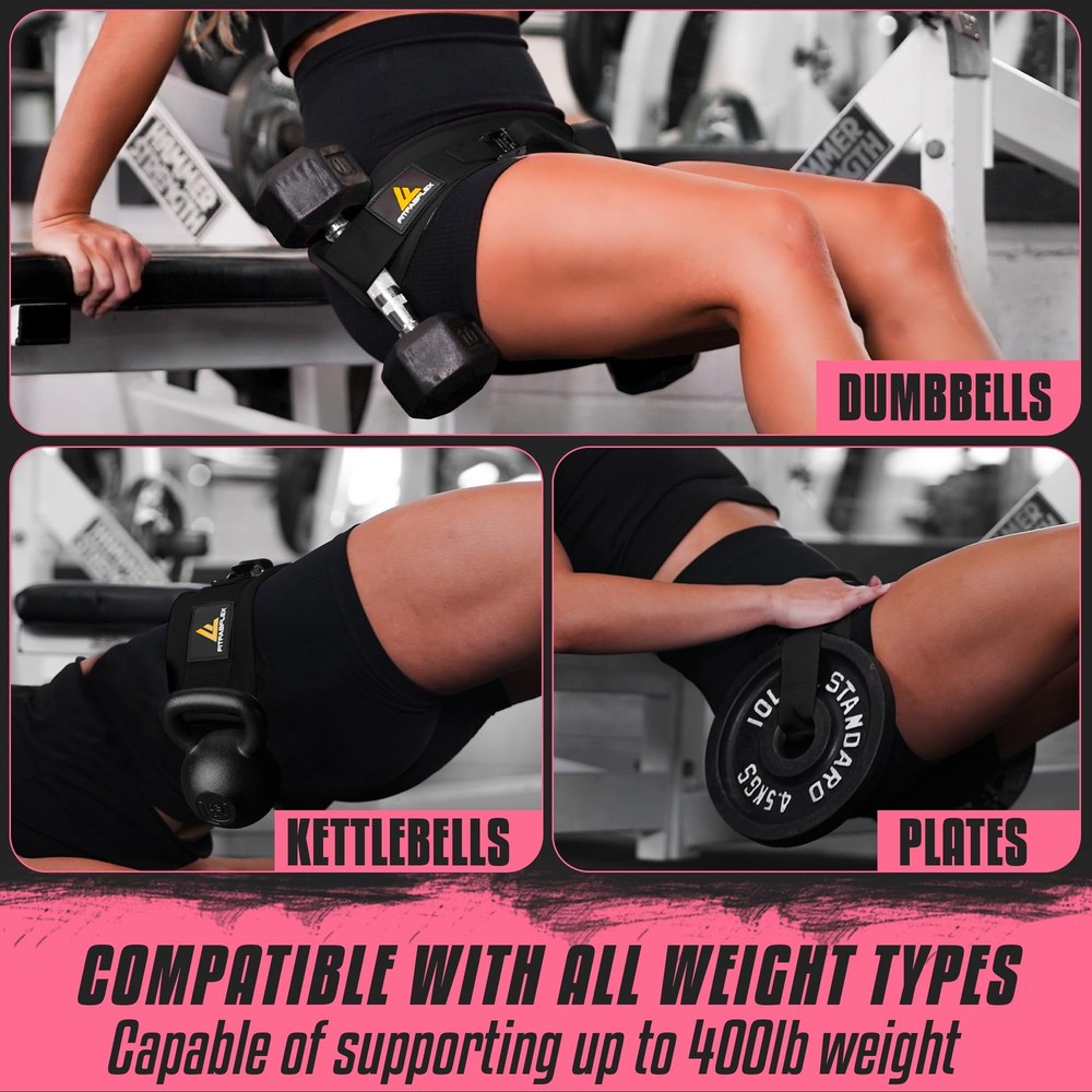 FITFABFLEX Exercise Hip Thrust Belt for Weights, Glute Workout Equipment, Adj...