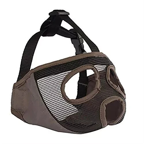JYHY Short Snout Dog Muzzle Adjustable Breathable Mesh Bulldog Muzzle