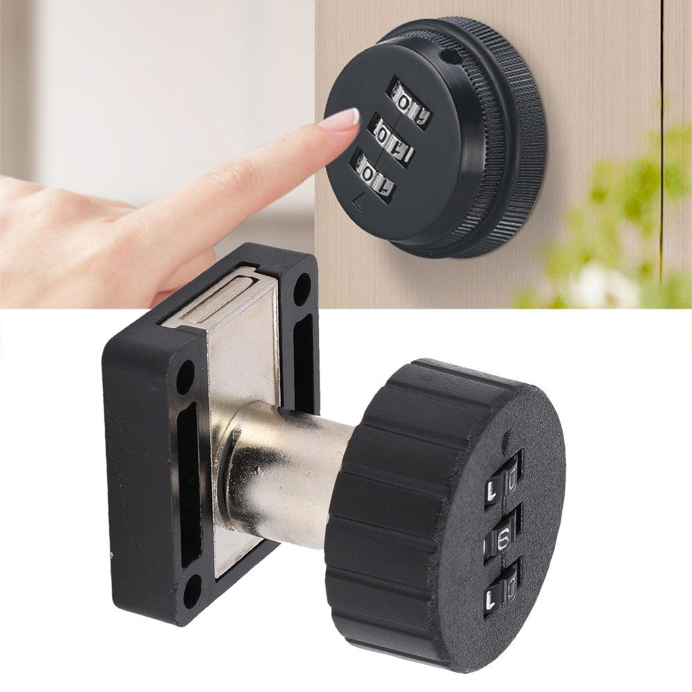 Combination Cabinet Cam Lock 3 Digits Password Coded Drawer Lock Black