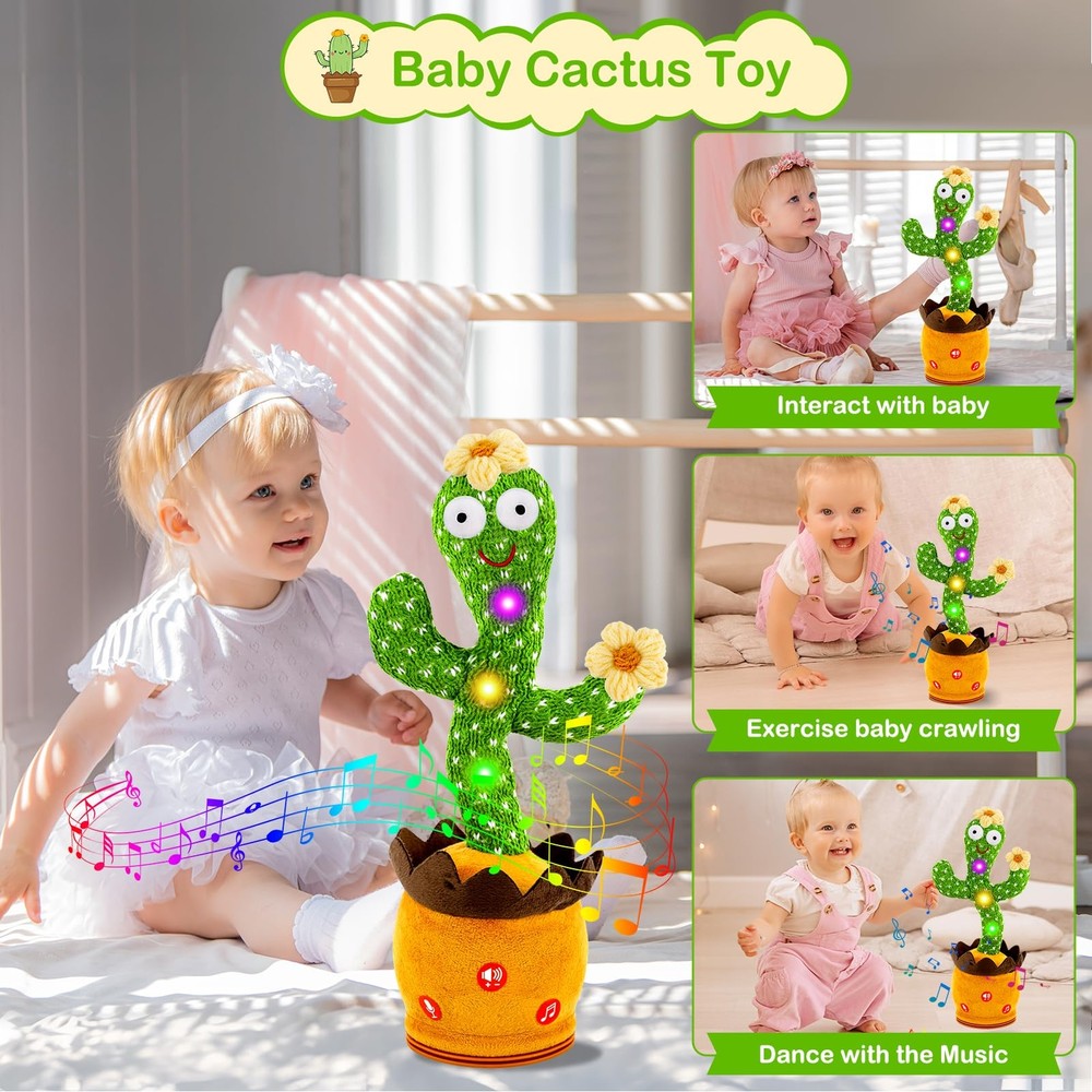Dancing Talking Cactus Toy, Singing, Repeating Cactus, Funny Dancing Talking ...