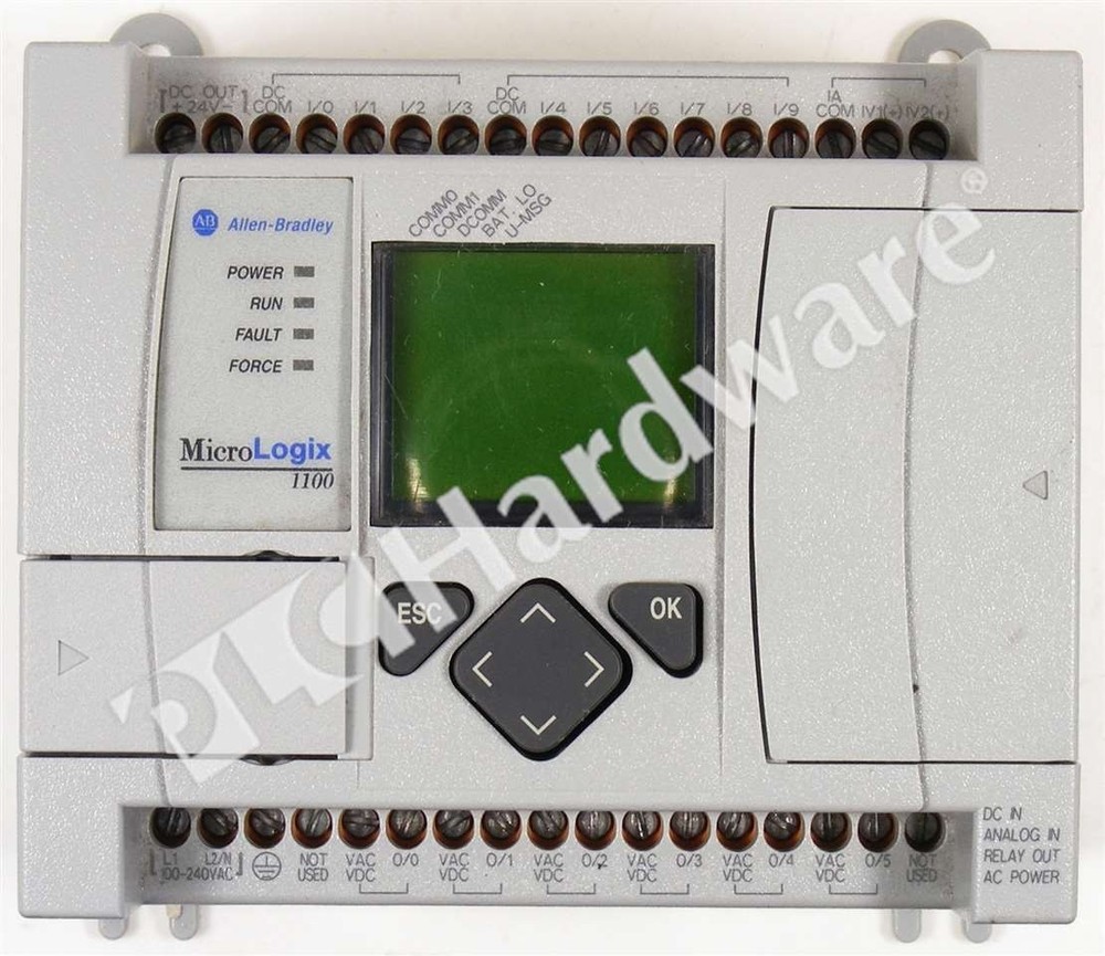 Allen Bradley 1763-L16BWA /B MicroLogix 1100 AC Power 24VDC Inputs Controller