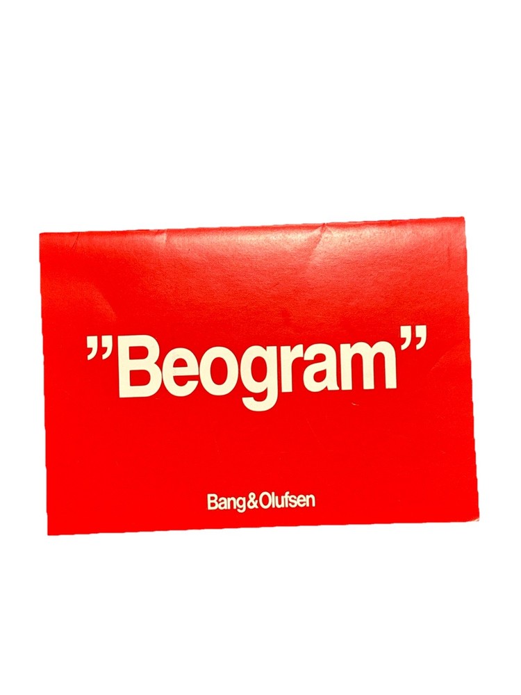 Bang Olufsen Beogram CDX CD-X CD Player User Guide Original Instructions