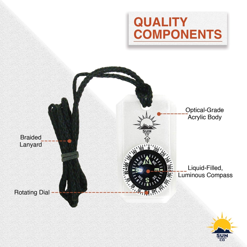 MiniComp II - Mini Orienteering Compass with Rotating Bezel | Easy-to-Read Zippe