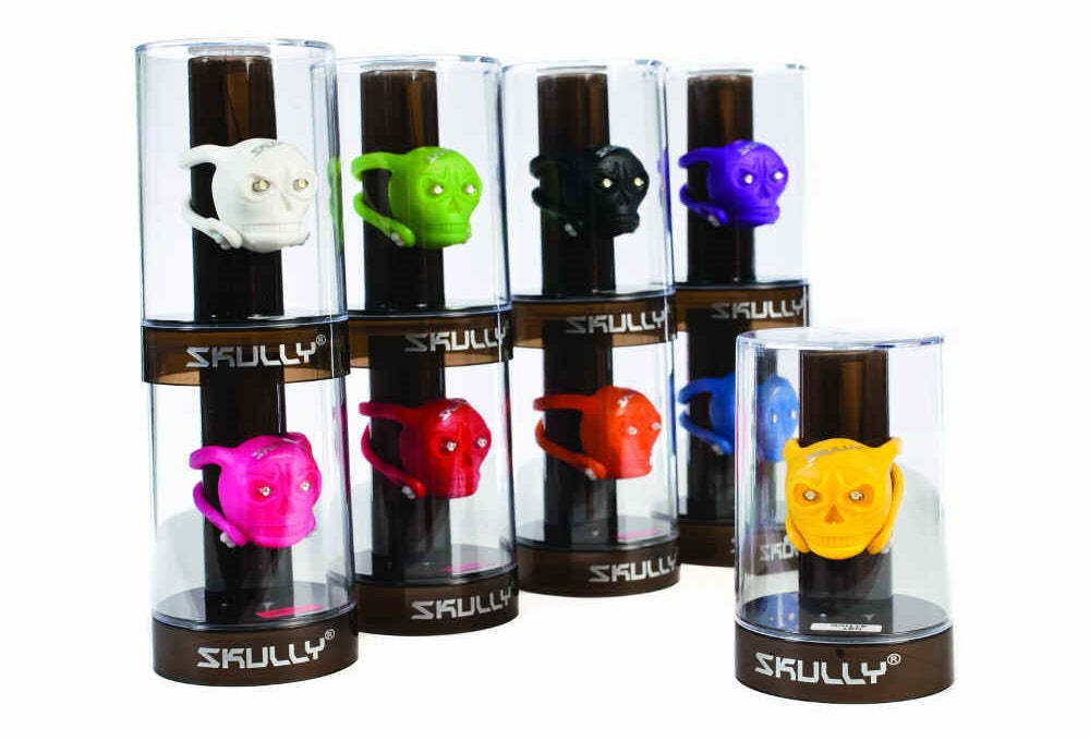 SKULLY CLIP-ON SKULL LED FRONT / REAR LIGHT MULTICOLOR NEW
