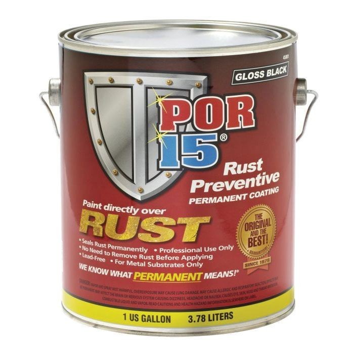 POR-15 Rust Preventive Paint Gloss Black 1 Gallon Permanent Rust Coating
