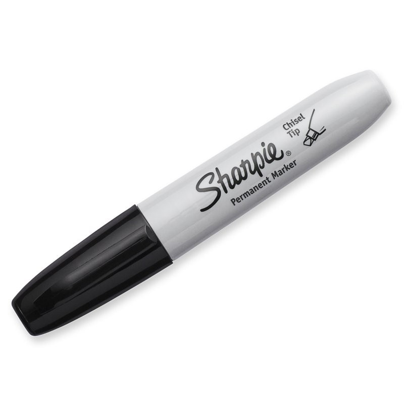 Sharpie Chisel Tip Markers Permanent BLACK Ink Large Broad Marker 2-count(2 pack