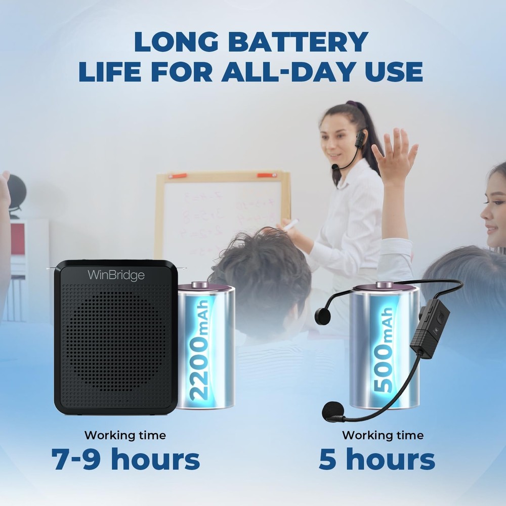 WinBridge Wireless Voice Amplifier UHF Microphone, Portable Speaker Microphon...