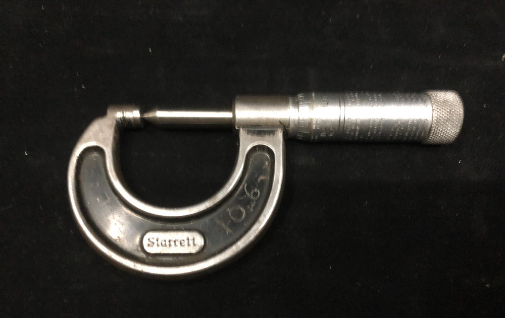 Starrett No. 436 1" micrometer - pointed spindle