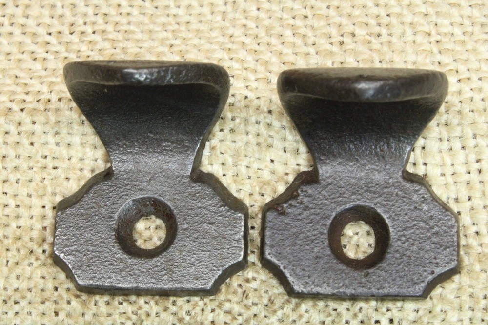 2 Old Window Sash Lifts Pulls Restored Cast Iron Plain Victorian Octagonal Shape