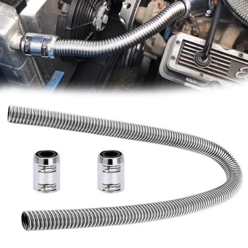 36" Flexible Radiator Hose Kit, Stainless Steel Coolant Water Hose Kit 36 Inch