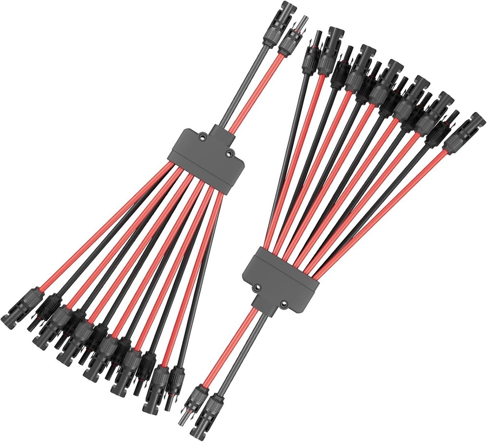1 Pair Solar Panel Connectors Y Branch 2 to 12,Solar Parallel Connectors for 2-6