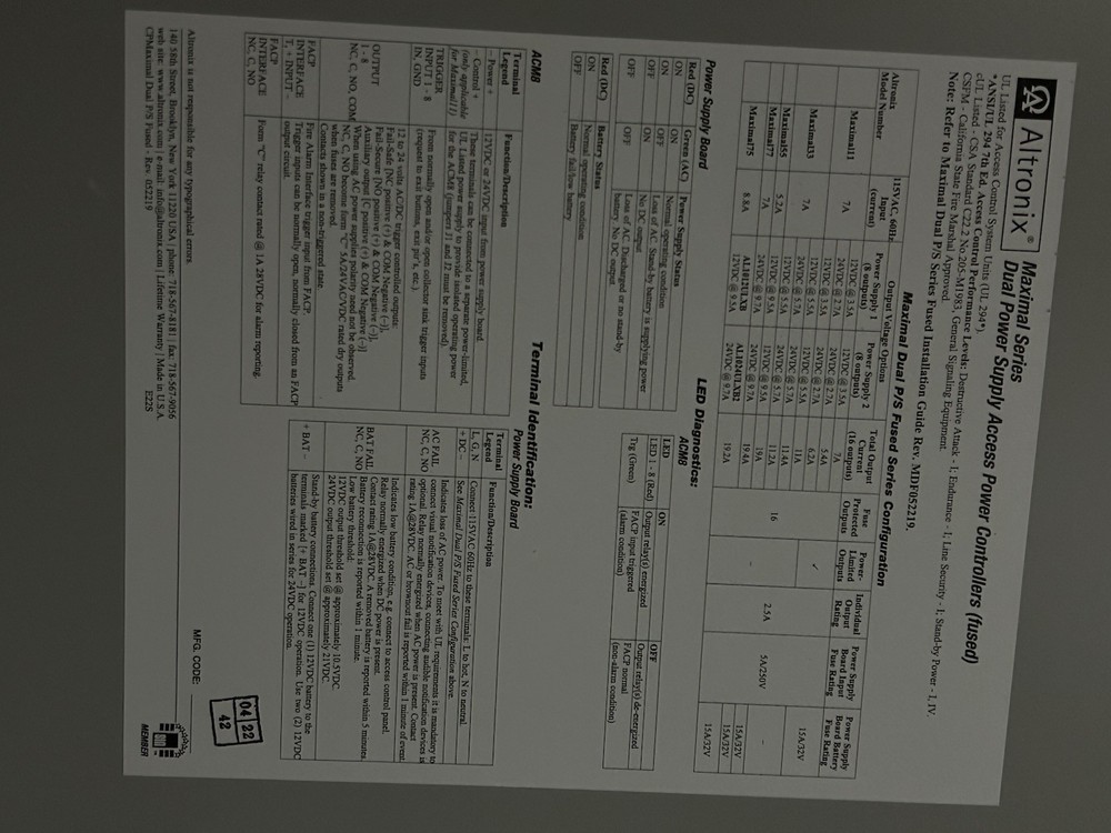 Altronix Maximal77 Access Power Controller 16-Output 24VDC Security Power Supply