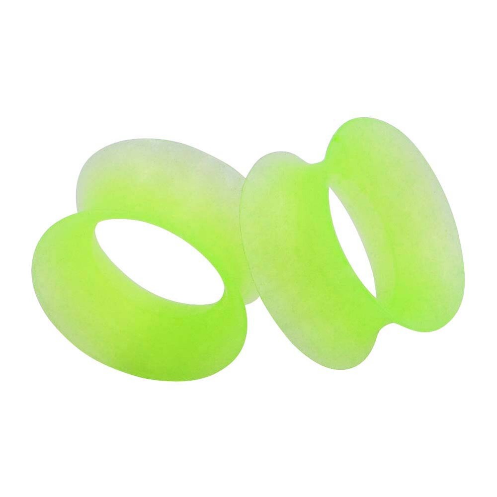 PAIR Soft Thin Silicone Double Flared Ear Tunnels Plugs Gauges Expander 2g-3/4"