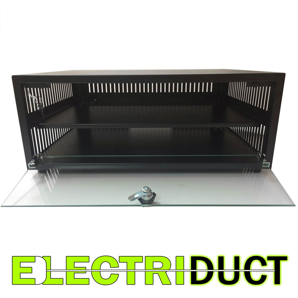 2U E-Pro Series Surface Mount Cabinet Rack Enclosure - Black - Electriduct