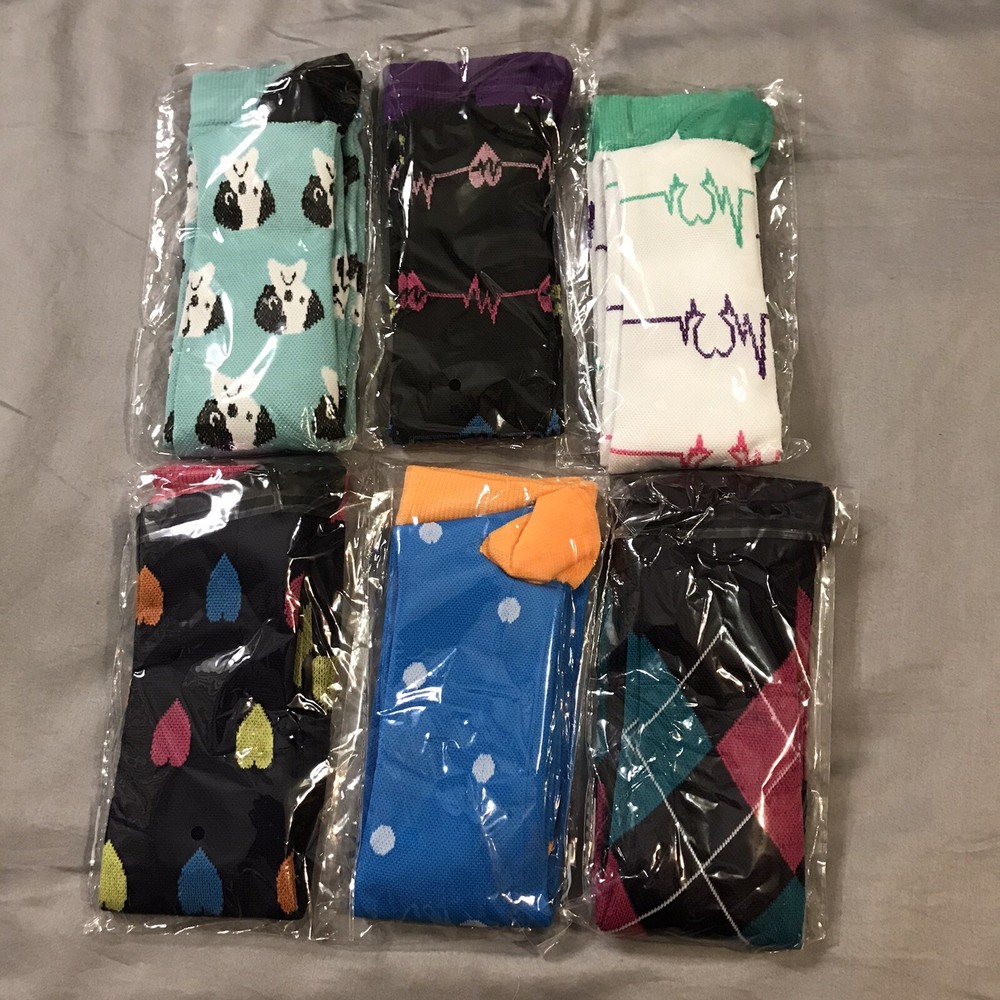Compression Socks Large Extra Large Multicolor 6 Pack Copper Nursing Athletic