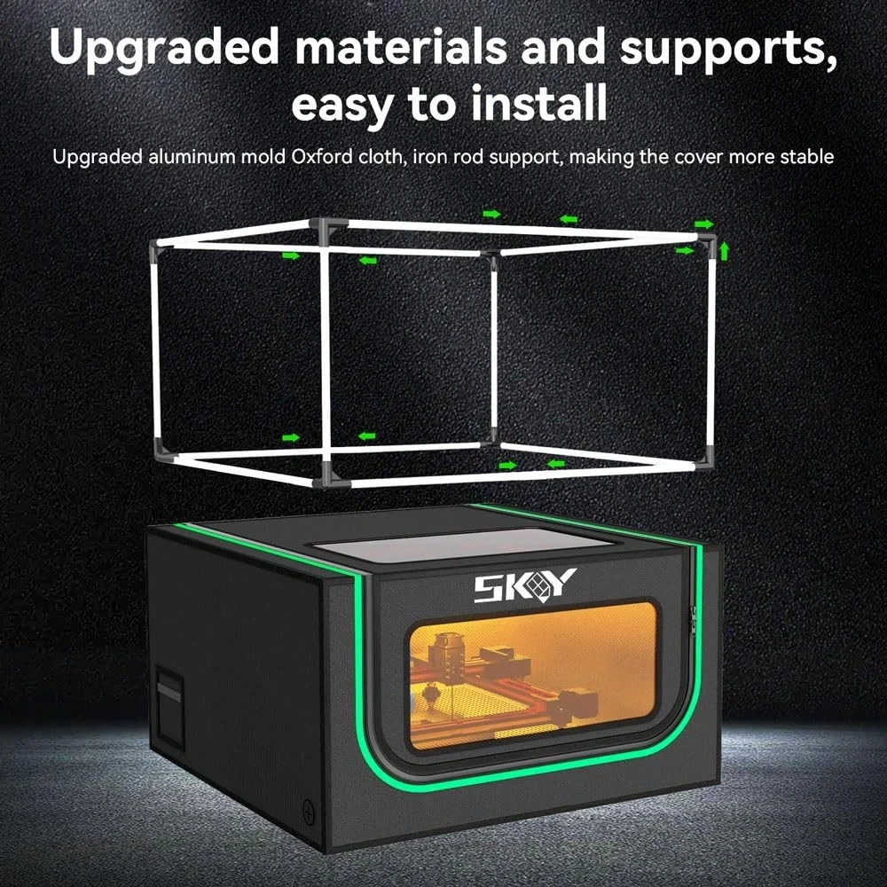Updated Integrated Laser Engraver Enclosure with LED Light, Ventilation Kit, ...