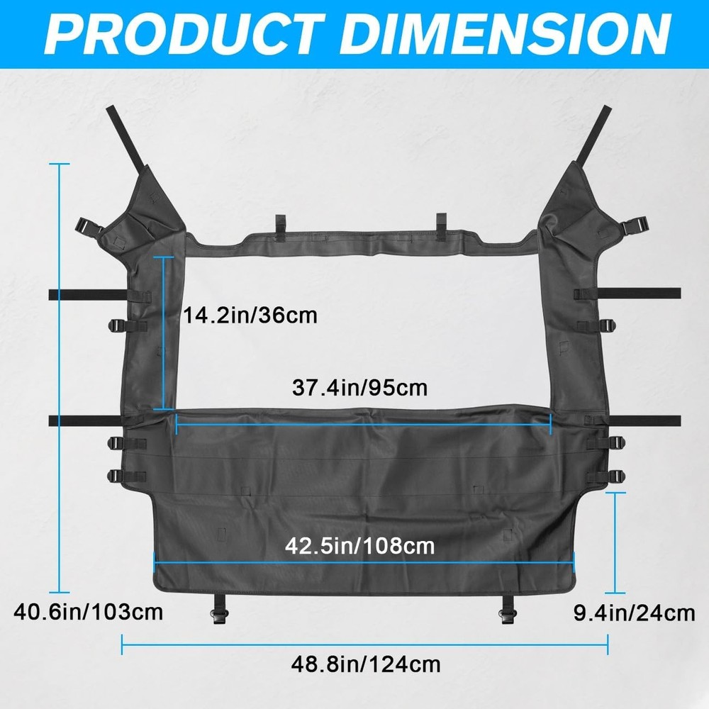 Middle Clear Rear Windshield Window Compatible With For UTV Black