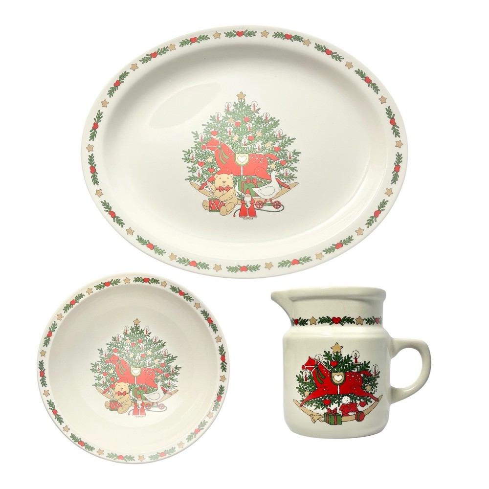 10 Strawberry Street “O’ Christmas Tree” 3-Piece Dinnerware Serving Hostess Set
