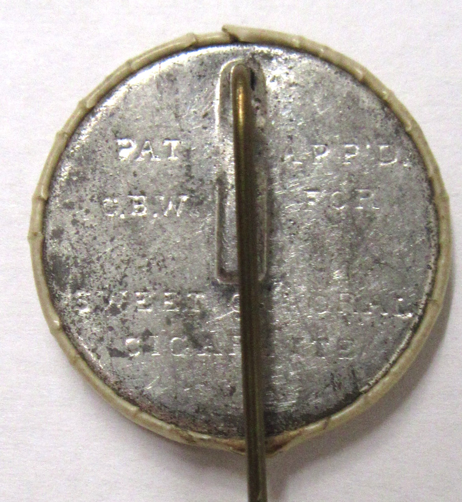 1890's CANADA FLAG 7/8" Sweet Caporal cigarette pinback button early SOLID back