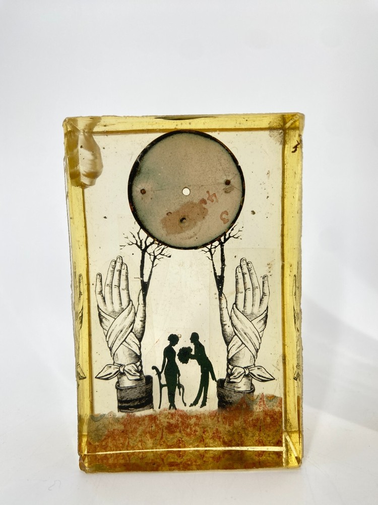 * ART SCULPTURE 90s MINIATURE ART TABLE OBJECT EPOXY RESIN