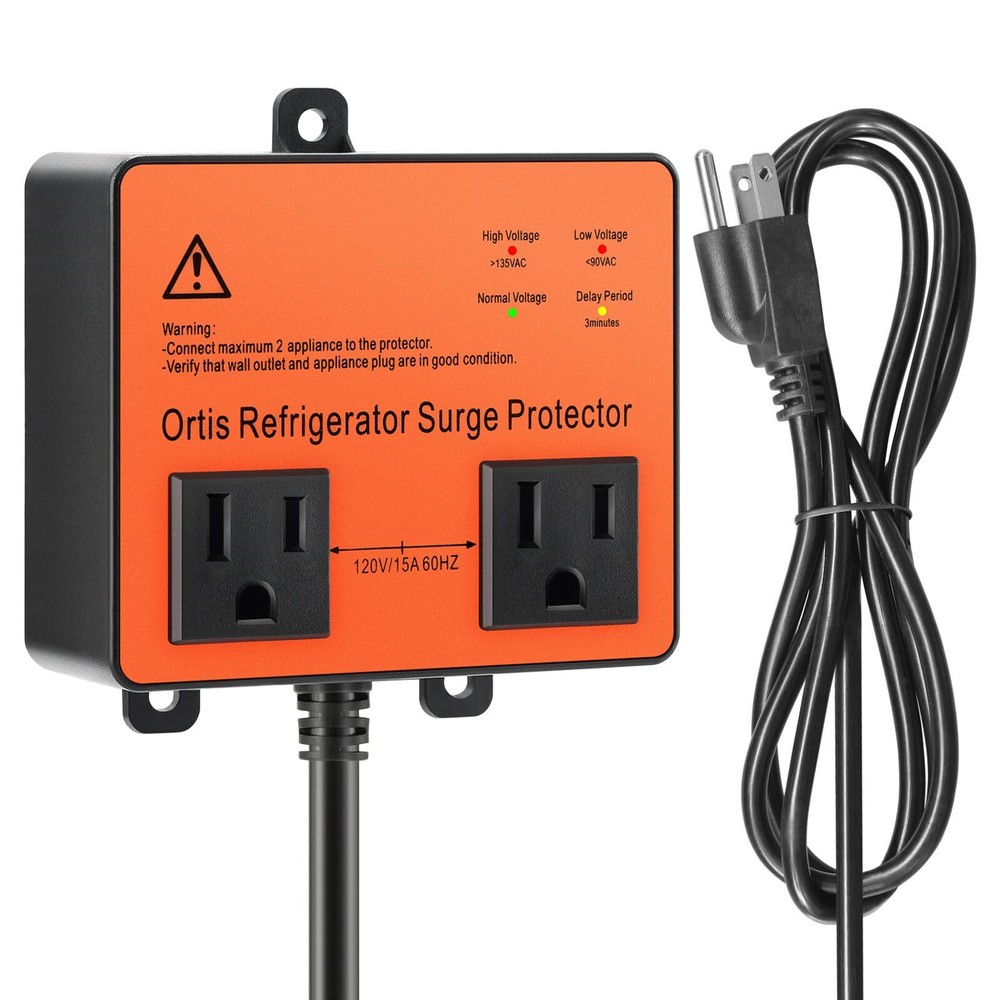 Refrigerator Surge Protector Double Outlet Voltage Protector for Appliances