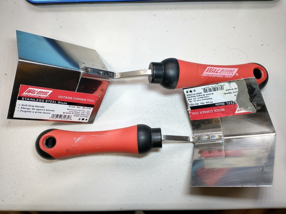 Wal-Board Mud Tools- Inside & Outside Corner Tools- 1 New, 1 Used.