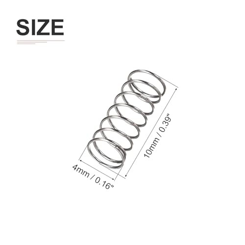 0.3x4x10mm(DxODxL) Compression Spring - 30Pack - Good for Machinery - Spring