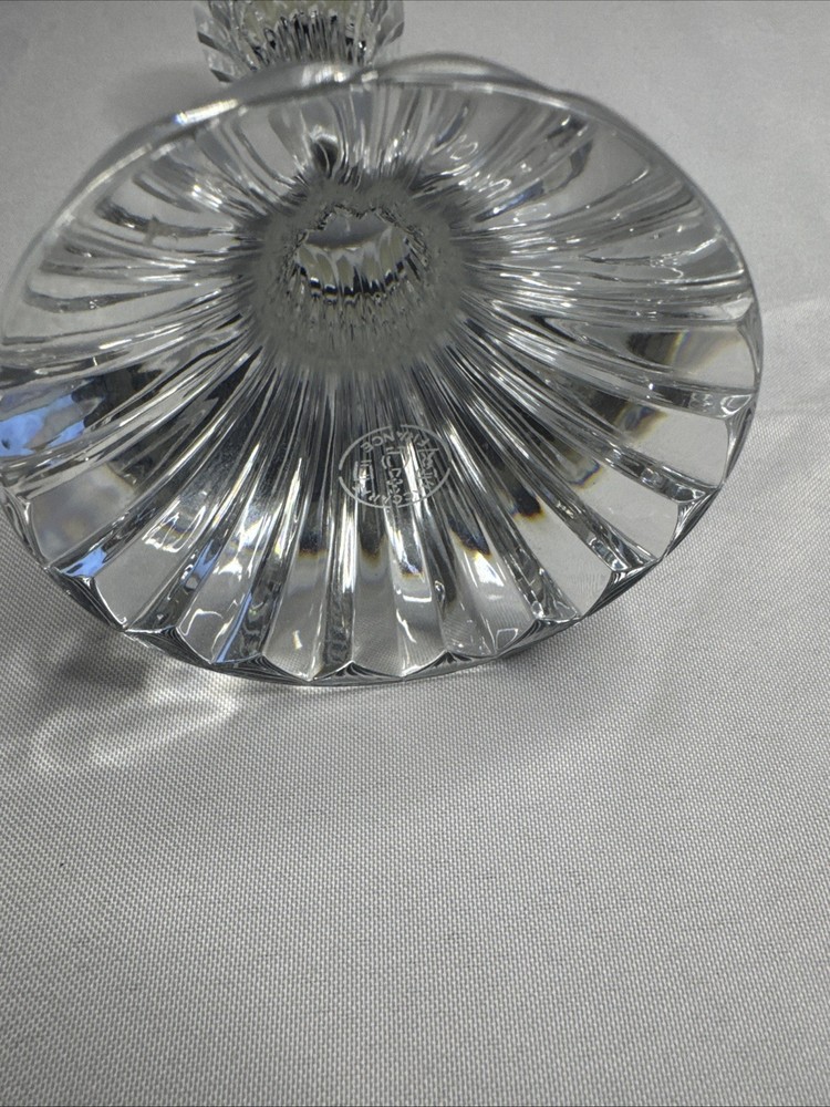 Authentic Baccarat Crystal Candlestick Holder Massena Pattern 6"x2.75”