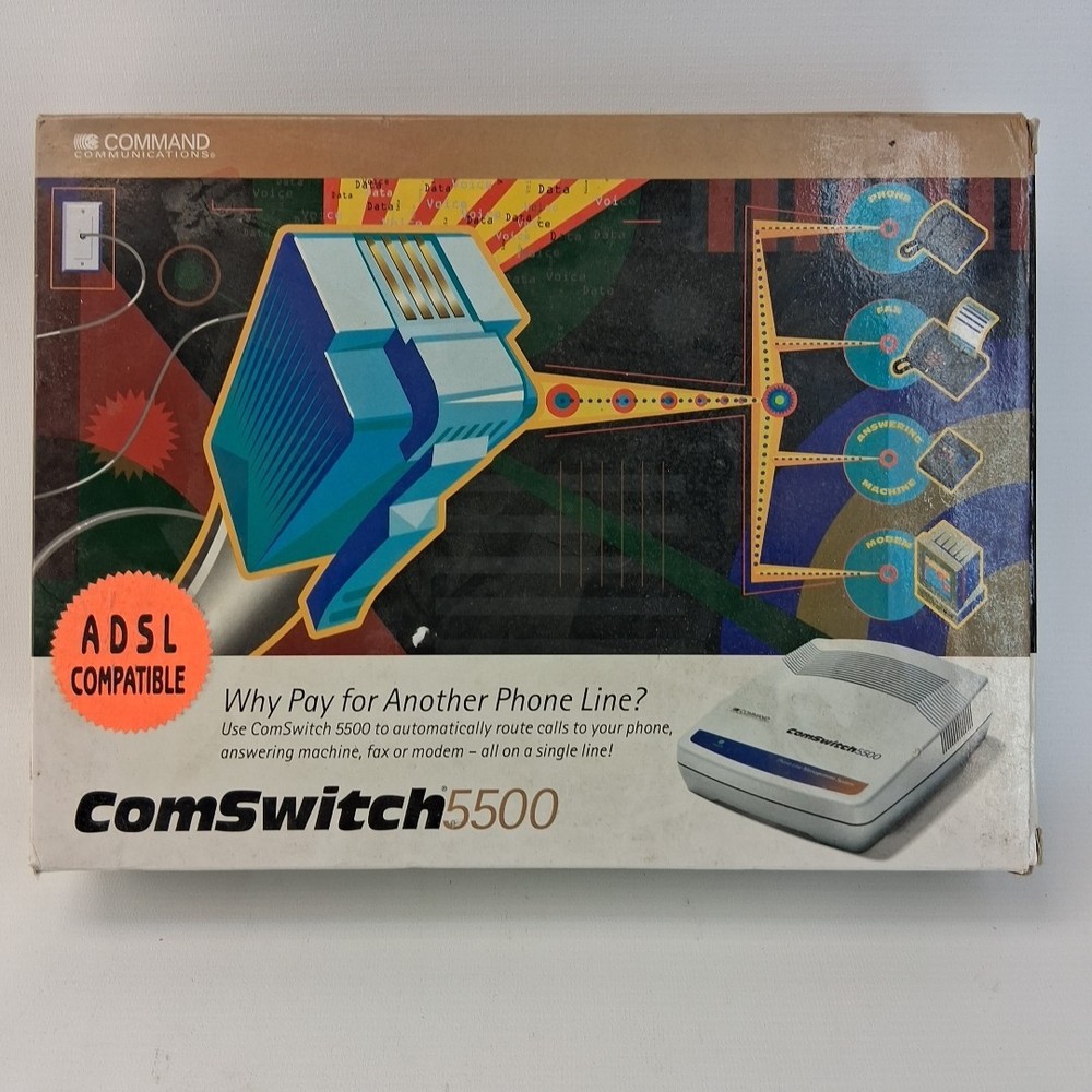 Command Communications ComSwitch 5500 Phone Fax Modem 3-Port Call Switch