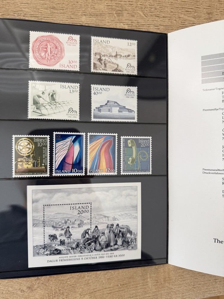 Iceland Official Year Set 1986 MNH In Presentation Folder