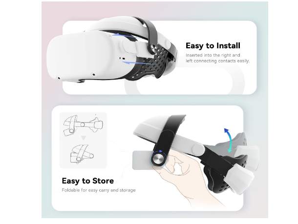Adjustable Head Strap for Quest 2, Quest 2 Elite Strap, Enhanced Support & Comfo
