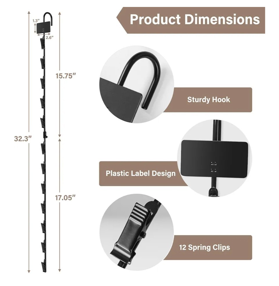 Hanging Merchandise Strips with Hooks - 32 inches Chip Display Rack Stands
