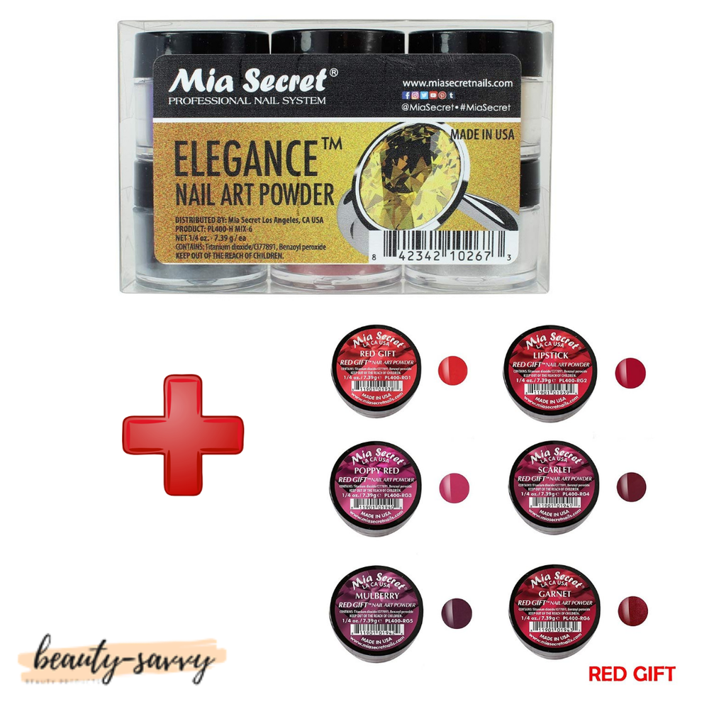 Mia Secret Color Set Elegance + Red Gift Powder