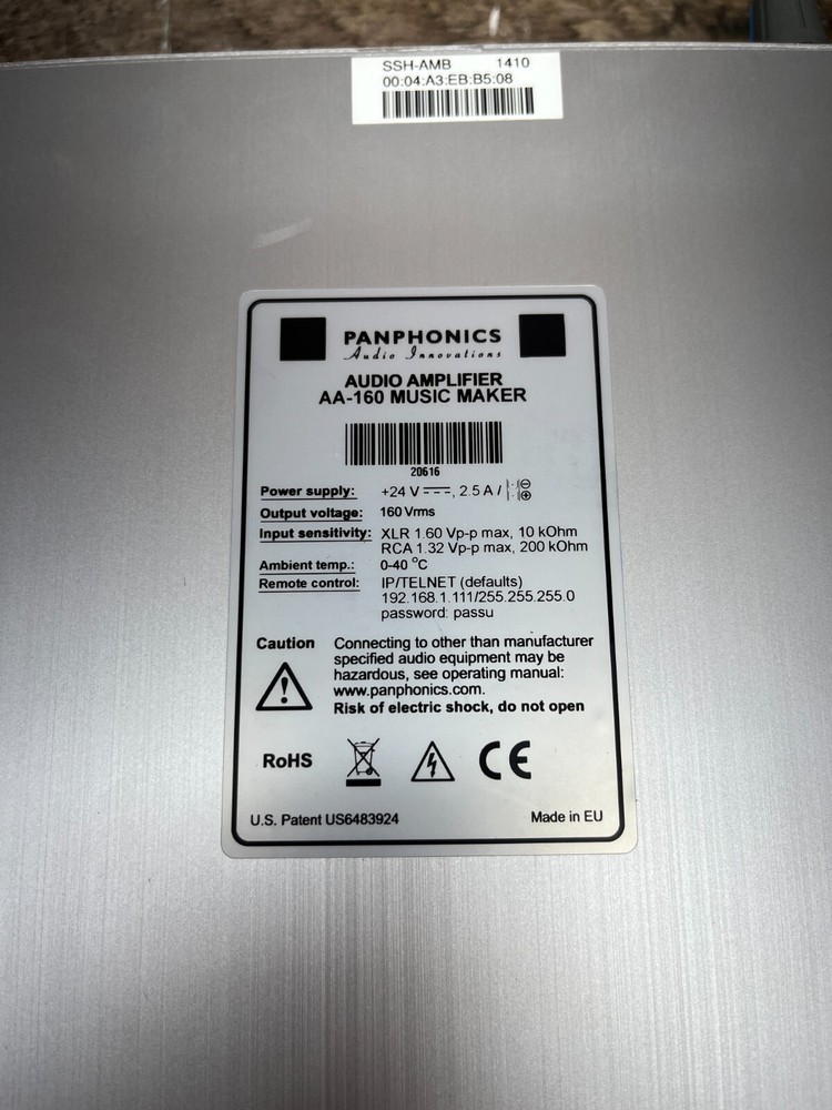 Panphonics AA-160E Audio Innovations Series Audio Amplifier