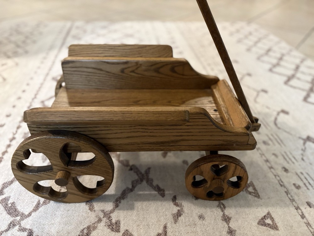 Vintage Solid Wooden Wagon/ Pull Toy/ Decor Wagon
