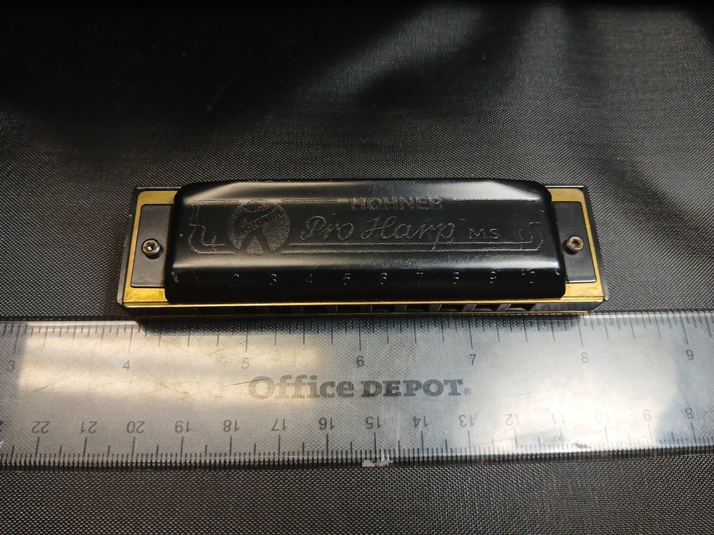 Hohner Pro Harp MS Bb Harmonica Germany 10 Hole Diatonic Black