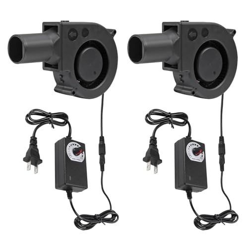 2Pcs 97mm BBQ Fan Blower 12V with Variable Speed Controller for Quick Charcoal S