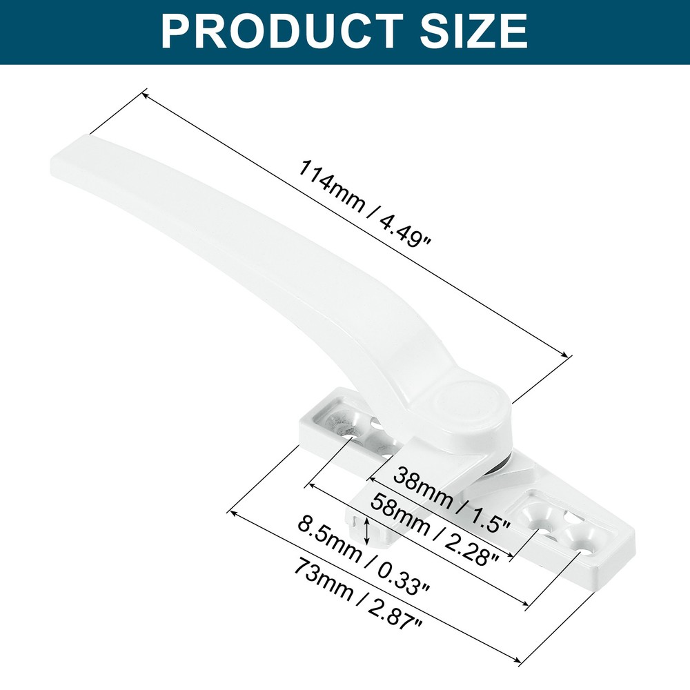 Casement Window Locking Handle Left Hand for Window White